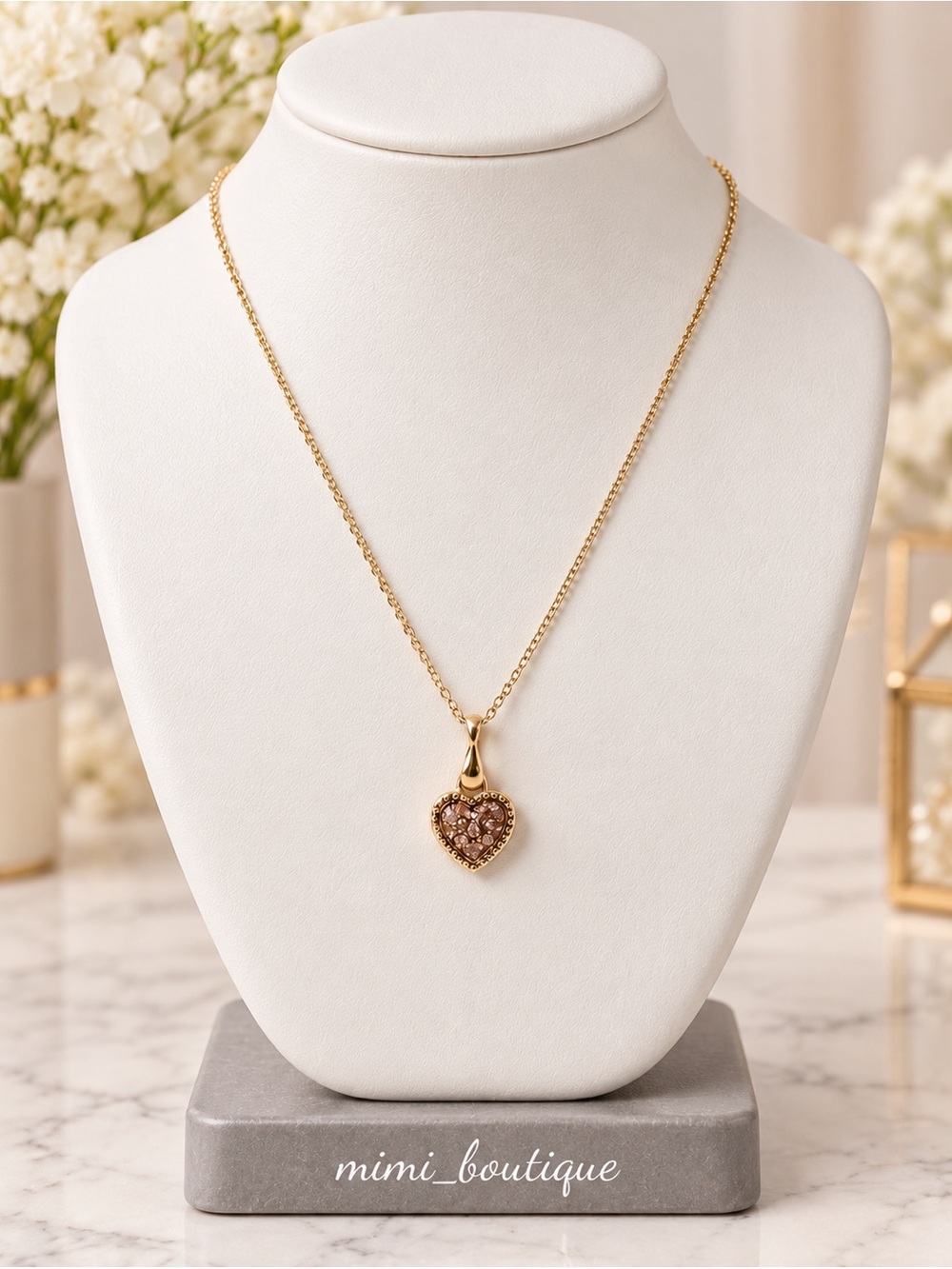 Swarovski Crystal Heart Pendant Gold Tone Nickel Free 16” Necklace